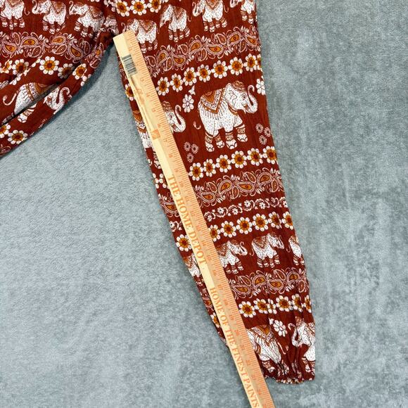 Thai Elephant Harem Pants Womens Small Rayon Baggy Comfort Hippie Boho Festival - Picture 3 of 6